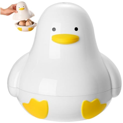 Sanfly Cuociuova per Microonde, Cuocitore per Uova a Microonde, Cuocitore per Uova a Microonde a Forma di Anatra per 4 Uova, Utensile Cucina per Caldaia per Uova per Colazione Rapida per Casa