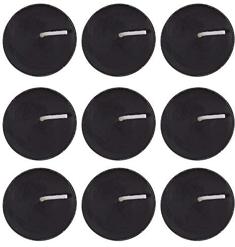Tech Island Tealight Candles, Pack of 9 Wax Candles Opium Scented Long Burning time,Black Tea Light Candle, Fragrance Ideal for Weddings, Parties, Christmas & Birthday