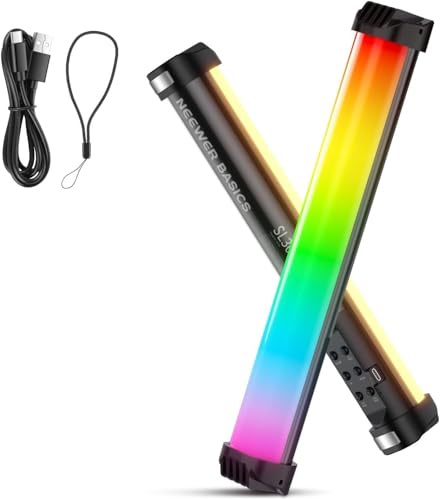 NEEWER BASICS 12 Magnetic RGB Light Wand, CRI95 Dimmable 8W LED Handheld Video Tube Lighting Stick with 51 RGB Modes, 2000mAh Battery for YouTube TikTok Camera Streaming Studio Video Recording, SL30