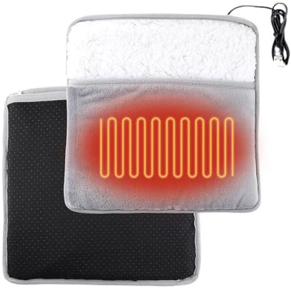 Elektrisch Beheizter Fußwärmer Fußwärmer Wärmflasche Füße 2 in 1 USB Fußwärmflasche für Damen/Herren/Kinder Ideal als Weihnachts Geschenk im Winter Schnellheizender Fußpflege für Zuhause - Grau