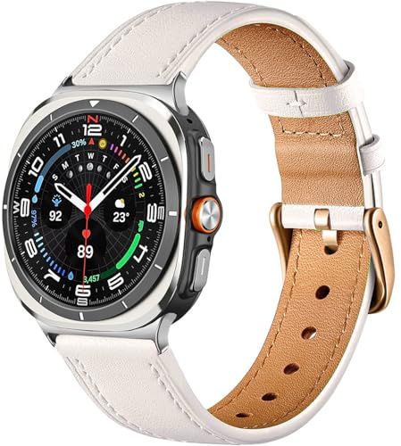 Issinlky läderarmband för Galaxy Watch Ultra 47mm (2025/2024), Businessarmband för Galaxy Watch Ultra 47mm Dam Herr