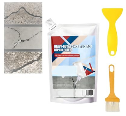 Adesivo per la riparazione di crepe nel calcestruzzo ad alta resistenza, Stucco per crepe nel calcestruzzo, Stucco per crepes nel calcestruzzos per esterni, Cementi autolivellanti (Black,200g)