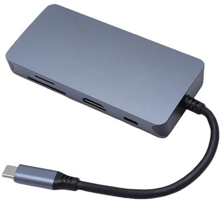 Jiawu Versátil Adaptador USB 8 en 1, Estación de Acoplamiento para Computadora Portátil con Salida de Alta Definición para Usuarios de OS X y