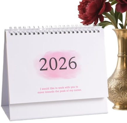 Calendario 2026 | Calendario de escritorio 2025-2026 - Planificador mensual de papel grueso para el hogar, oficina, planificación, escuela, dormitorio, apartamento, profesor, estudiante, Año Nuevo