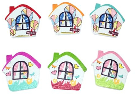 jojofuny Botones de Madera Coloridos Casa Niños 100 Piezas 25mm Coser DIY Manualidades Ropa Zapatos Decoración Infantil Obsequio Cumpleaños