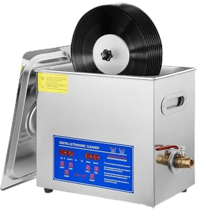 Pulitore ad ultrasuoni 6L Macchina Portatile per la Pulizia dei Dischi Sistema di Pulizia dei Dischi in Vinile Bagno Sonico per la Pulizia di Occhiali per Protesi Dentarie