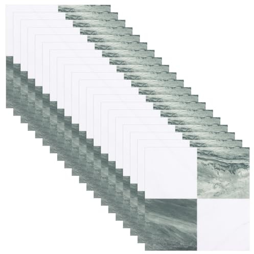 YAYODS 20-Pack Peel and Stick Floor Tiles, Green White Checkered Floor Tiles Self Adhesive 30x30cm, Waterproof Vinyl Floor Tiles for Bathroom and Kitchen Decor