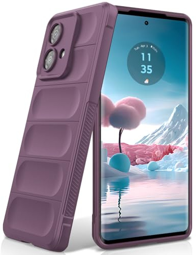 BonYonka Funda de Silicona para Motorola Moto Edge 40 Neo, Violeta | Diseño Ondulado Antigolpes, Forro Interior de Microfibra Antirrayas, Tacto Suave y Sedoso, Protección Militar contra Caídas