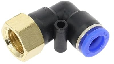 GUIPENG PLF OD 4 6 8 10 12 mm – Innengewinde 1/8'' 1/4'' 3/8'' 1/2'' Pneumatisches Innenwinkelstück, Schlauch, Luft-Steckfitting(10MM,1/4)