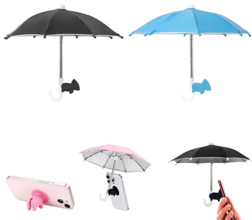 ZUICC 2PCS Phone Umbrella Suction Cup Stand for Sun | Cute Cell Phone Umbrella for Sun Shade, Adjustable Phone Shade Umbrella Universal for Beach Pool Outdoor