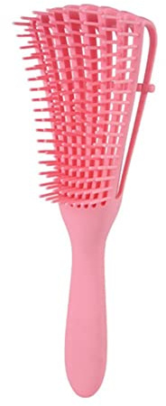 Qudinip Detanglerborste med 8 Rader Ergonomisk Lättviktsborste för Hårborste för Lockigt Hår Bärbar Plast 24,5 X 5, X 4 Cm (Rosa)
