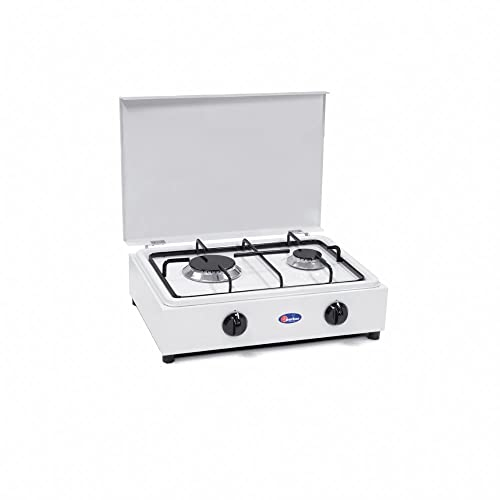 Fornello 2 fuochi a gas GPL con Piano Removibile Estraibile Made in Italy per uso esterno - mod. FO200CGP