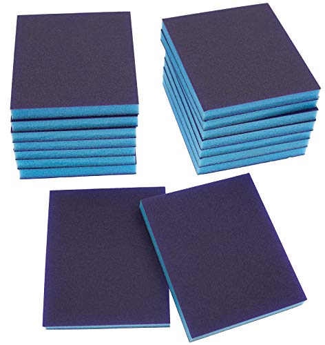 BokWin Schleifschwamm, Körnung 800–1000, waschbar, für Kunststoff, Holz, Metall, Möbel (superfeine Qualität), 16 Stück