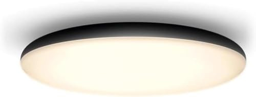 Philips Hue White Amb. LED-Deckenleuchte Cher inkl. Dimmschalter, schwarz, dimmbar, alle Weißschattierungen, steuerbar via App, kompatibel mit Amazon Alexa (Echo, Echo Dot), 1 Stück (1er Pack)