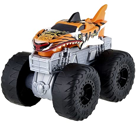 Hot Wheels Monster Trucks Roarin’ Wreckers, 1 1:43 Scale Truck with Lights & Sounds, Plays Truck’s Theme Song, Toy for Kids 3 Years Old & Older, HDX62