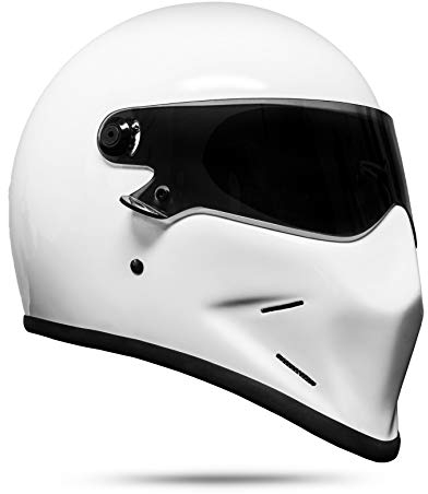 ATO Moto Helm Dark 340 Glanz Weiß Motorradhelm (M)