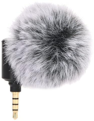 Dpofirs Flexibles -Mikrofon für Smartphones, Vlogging-Mikrofon mit Fell-Windschutz für Handy-Vlogging-Podcast-Videoaufnahme-Mikrofon(3,5 mm – 22 dB ± 3 dB)