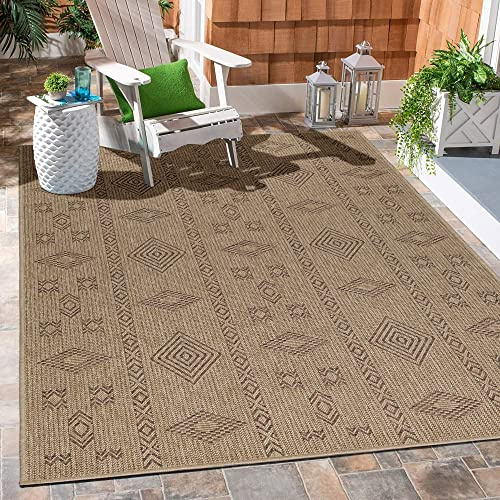 Carpetsale24 In & Outdoor Läufer Teppich 80x250 cm – Schmaler Wetterfester Teppich in Natur Jute-Optik – Ideal als Küchenläufer, Flurteppich oder Balkonteppich