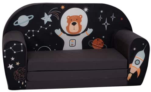 Delsit Kindersofa zum Ausklappen - Kinder Sofa mit Schaumstofffüllung - Sofa Kinder mit Abnehmbarem Bezug - Kindermöbel Kindersofa Jungen - Kindercouch - 9 Monate bis 4 Jahre - DT2-23048