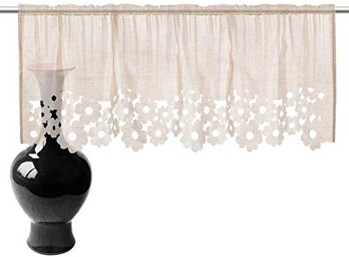 Modern Bistro Curtain European hollowing Multiple Colors Roman Blinds Discs Curtain Kitchen Curtain -23066N4U6Y (Color : Gray Size : 120×60cm) (Beige 120×45cm)