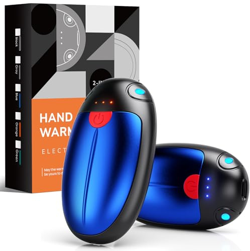 VTHW Handwärmer Wiederaufladbar, Handwärmer Elektrisch 2er-Set 20 Stunden Wärme, Elektrische Tragbare Taschenheizung USB mit 3 Temperaturstufen für Outdoor-Sport