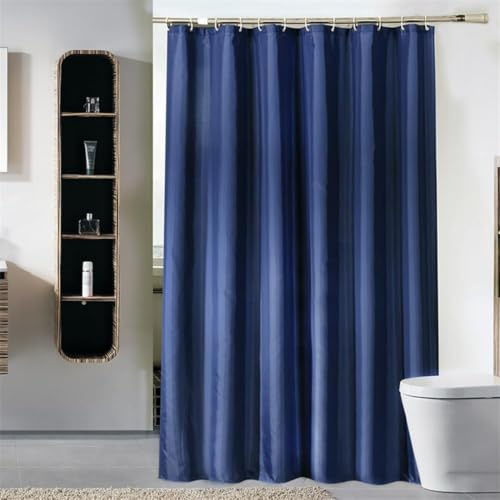 Lkw Ogechi Extra Wide Navy Blue Mildew Proof Shower Curtain 240x200 cm, 200/220/240 CM Drop Waterproof Polyester Bathtub Curtain with Weighted Hem, Washable Quick Drying Bathroom Shower Curtains