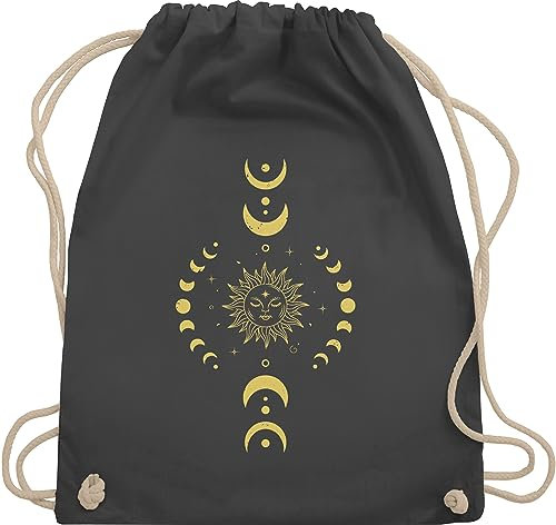 Shirtracer Turnbeutel Rucksack - Taschen - Yoga Namaste Mandala Chakra - Unisize - Dunkelgrau - tasche yoga-tasche joga stofftasche baumwolle meditation geschenke fans für alles motiven mit motiv