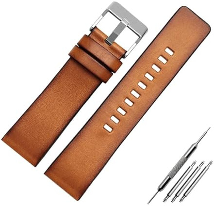 ROWCES Vintage Leder Uhrenarmband Retro Braun Armband 22mm 24mm 26mm Herrenuhr Zubehör