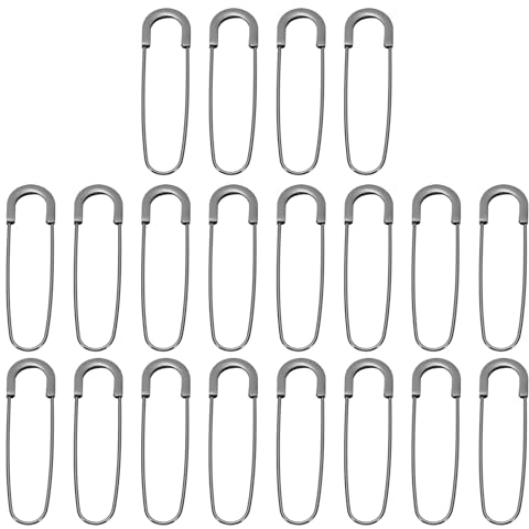 QUARKZMAN Große Sicherheitsnadeln 80mm / 3,15 Zoll Groß Safety Pins Metall-Sicherheitsnadeln für Damenbekleidung Kleid Hosen Rock Taille, Schwarz, 35 Stück