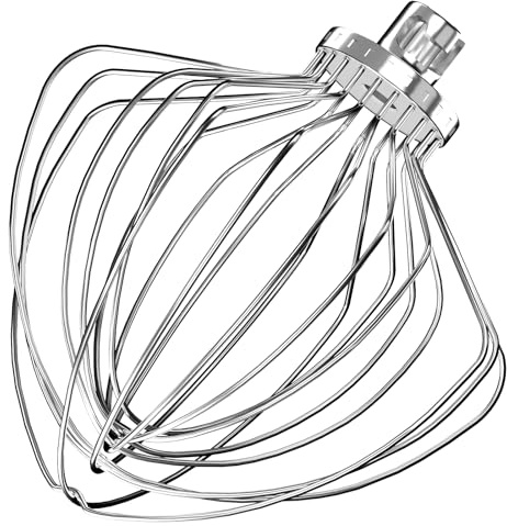 KN211WW Stainless Steel 11-Wire Whip Attachment for KitchenAid Bowl-Lift Mixer 7 Quart Bowl, Stainless Steel Whisk Replacement for Kitchen Aid Mixer, Dishwasher Safe, Egg Heavy Cream Beater.