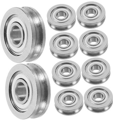 VILLFUL 10St Druckerzubehör pulley umlenkrolle linearlager longlife Riemenscheiben mit linearen Lagern Riemenscheibe aus Metall 3D Drucker U-Nut Lagerrad Leitrad Komponente Lagerstahl