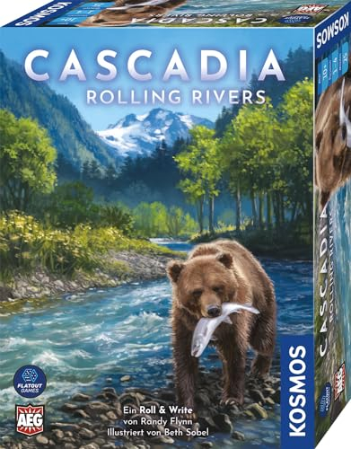 KOSMOS 684747 Cascadia Rolling Rivers, Familienspiel für 1-4 Personen ab 10 Jahren, Würfelspiel zum Spiel des Jahres 2022, Gesellschaftsspiel