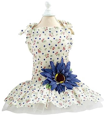 BESPORTBLE Hundekleidchen Spitze Mit -Muster Mit Sonnenblume Für Hochzeiten Und Fotoshootings Blumenmuster XL