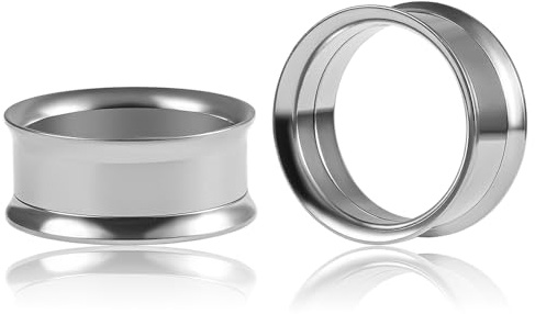 Vankula Ohr Tunnel 1 Paar Double Flared Flesh Plugs mit Schraub Edelstahl für männer damen Ohrpiercing Schmuck 6mm bis 22mm