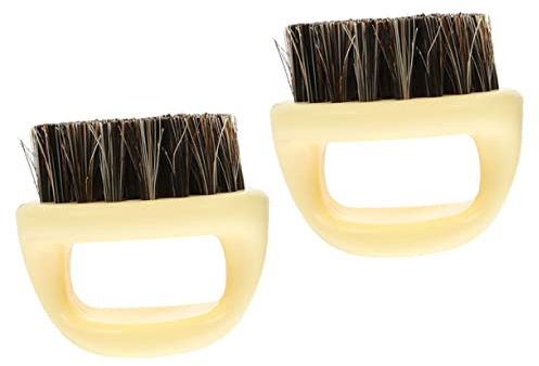 MAGICLULU Bartbürsten 2 Stück Weiche Borsten Für Präzise Bartreinigung Sanfter Pinsel Für Männer Friseurbedarf Und Heimgebrauch Beige