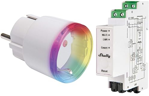 SHELLY Energiekosten-Messbundle, WLAN-Stromzähler Pro 3EM + WLAN-Steckdose Plus Plug S