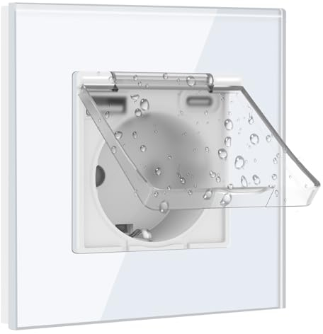 BSEED Schuko Steckdose mit USB und Typ C Port mit Wasserdichter Abdeckung,Steckdose Unterputz mit USB C,Steckdosen Abdeckung 16Amp Ideal für Feuchträume,Outdoor & Indoor Verwendung,1 Fach Weiß