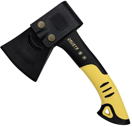 ZEUSTR 10 Splitting Axe Hatchet with Nylon Shock-Absorbing Handle, Camping Axe for Small Logs