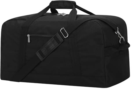 Resväska - gymväska - Holdall sportväska med axelrem (svart, 40L)