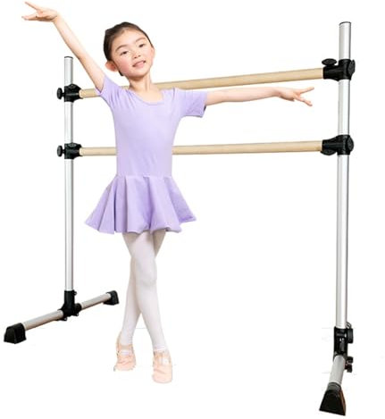 Ballettstange for Zuhause, robustes Ballettstangensystem aus massivem Holz/Aluminium/Stahl, höhenverstellbare freistehende Ballettstange, for Tanz, Zuhause, Fitnessstudio, Schule, Gleichgewichtstraini