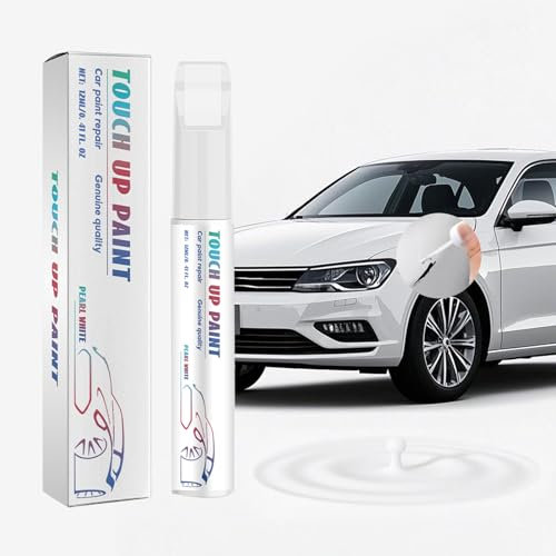 ZukQvrivelig Touch-Up Pen Car Paint Repair(12ml),Touch-Up Pen White Glossy,Car Scratch Repair Pen High Coverage,Precise Repair,Fast Drying(White)
