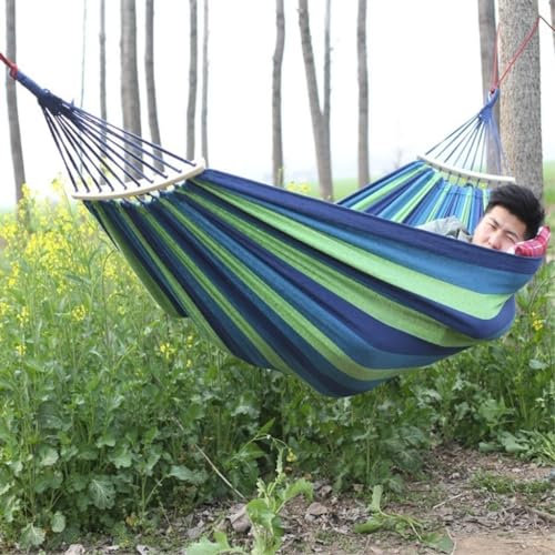 Outdoor verdickte Camping Hängematte mit gebogenem Holzstab RedA