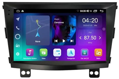 HYNMSM Android 13 2 Din autoradio 9'' ricevitore multimediale digitale per SsangYong Tivolan Tivoli 2014-2017 con navigatore GPS per auto, radio FM, telecamera posteriore, controllo del volante USB (
