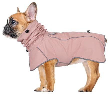 Sugiifamy Hunderegenmantel, Wasserdichter Regenjacke Hund, Einstellbare Regenmantel Hund für kleine, mittlere, große und extra große Hunde Gassigänge, den Hundespielplatz, Urlaub (Rosa, S)