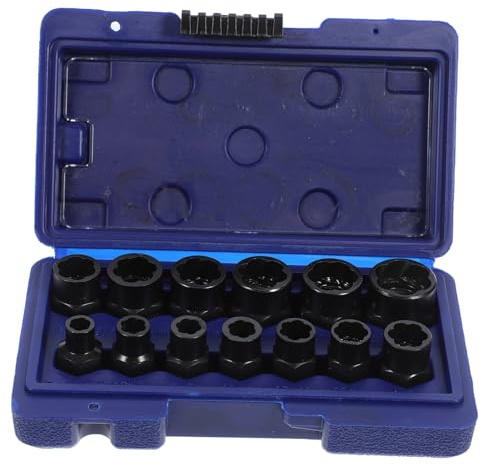 UKCOCO Extracteur Écrous De Roue Kit De Démontage De Verrou De Roue Douille Pour Extracteur Écrous De Boulons Arrondis Démontage De Verrou De Kit De De Boulons Accessoires De Boîte