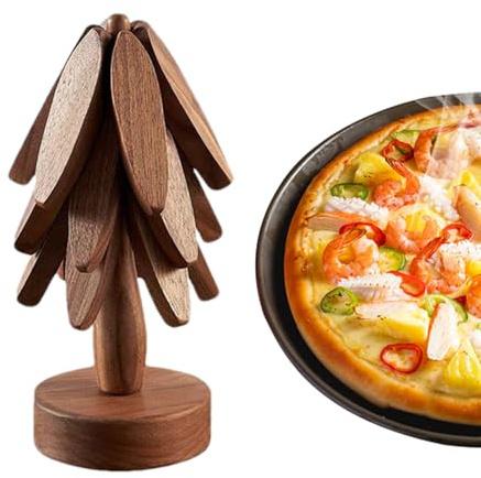 Sottopentola in legno con design ad albero, per cucina, sottopentola in legno anti scottatura, tappetino da tavolo in legno per teiera, pentole calde, piani di lavoro