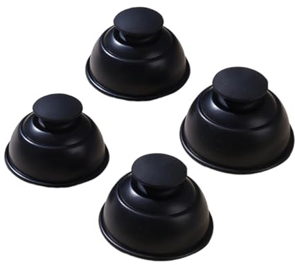 Oshhni Set di 4 coppette in silicone, coppette per massaggio, riutilizzabili, strumento per coppettazione a vuoto, ventosa per schiena, corpo, massaggio, Nero