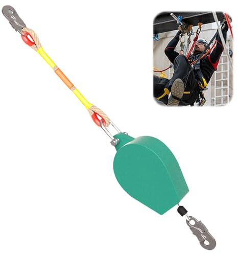 KBIBCK Dispositivo Anticaduta Retrattile 10M Linea di Vita Retrattile,Anticaduta a Richiamo Automatico con Gancio Attrezzature Protezione,Dispositivo di Sicurezza Dell'altezza Carico Massimo 150KG (A)