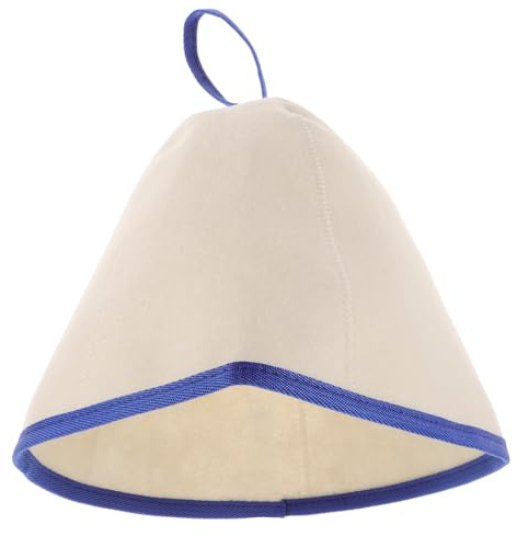 Angoily Weiße Saunakappe aus Dickem Wollfilz Unisex Saunazubehör mit Hitzeschutz Einheitsgröße Wiederverwendbare Saunahaube für Dampfbad und Spa