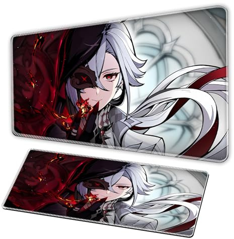 XXL large mouse pad, gaming and anime mousepad, 3mm large mouse pad, natural rubber base, sewn edge, expandable office pad and compute mousepad mouse mats for gamers for PC (E, 35.4×15.7in)